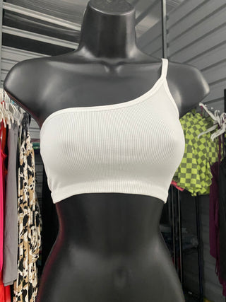 "Staple" One Shoulder Crop Top MilaMeBoutique